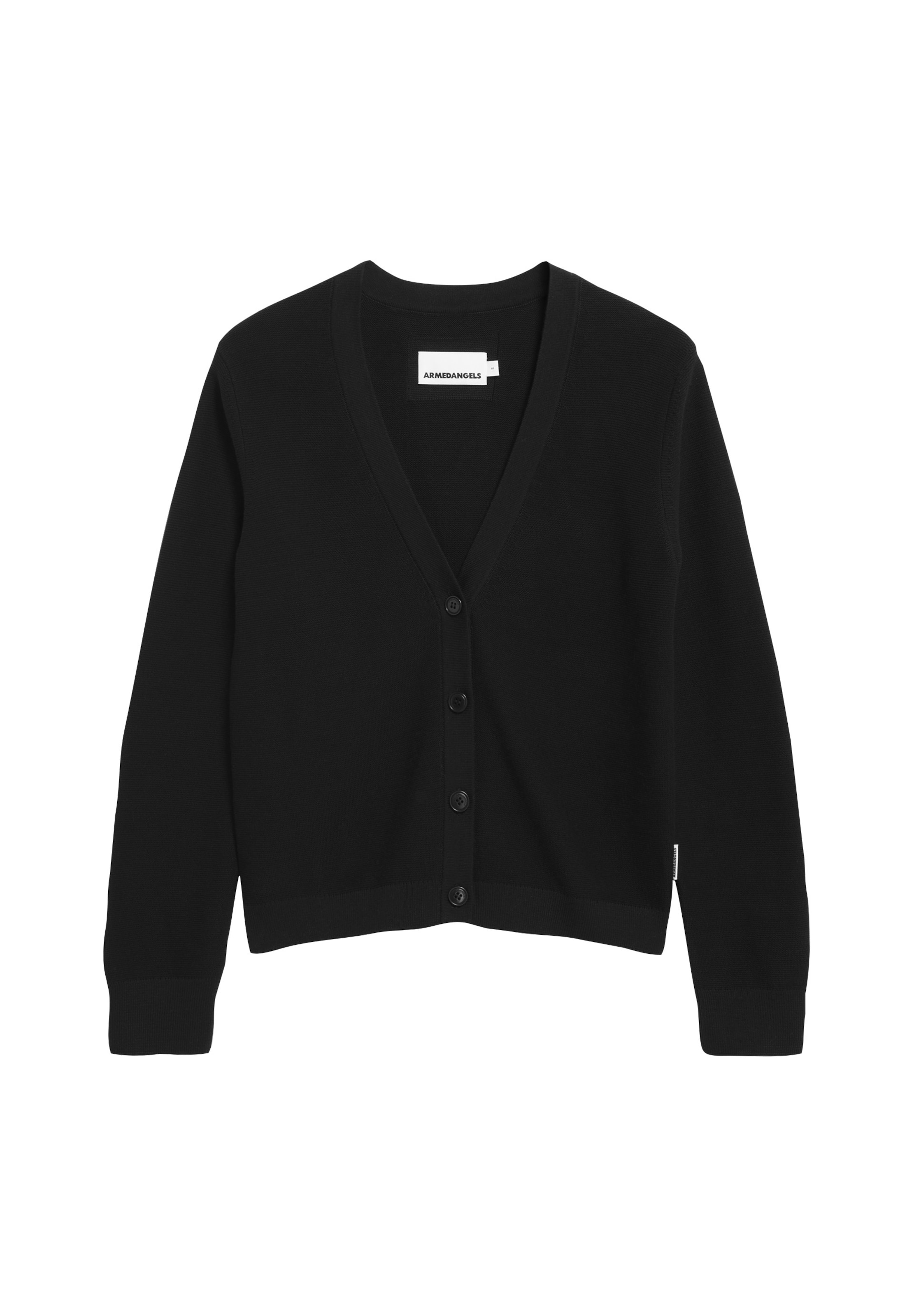 ARMEDANGELS Strickjacke MENAAL LINKS in Schwarz: Vorderseite