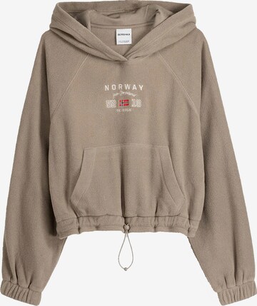 Sweat-shirt Bershka en beige : devant