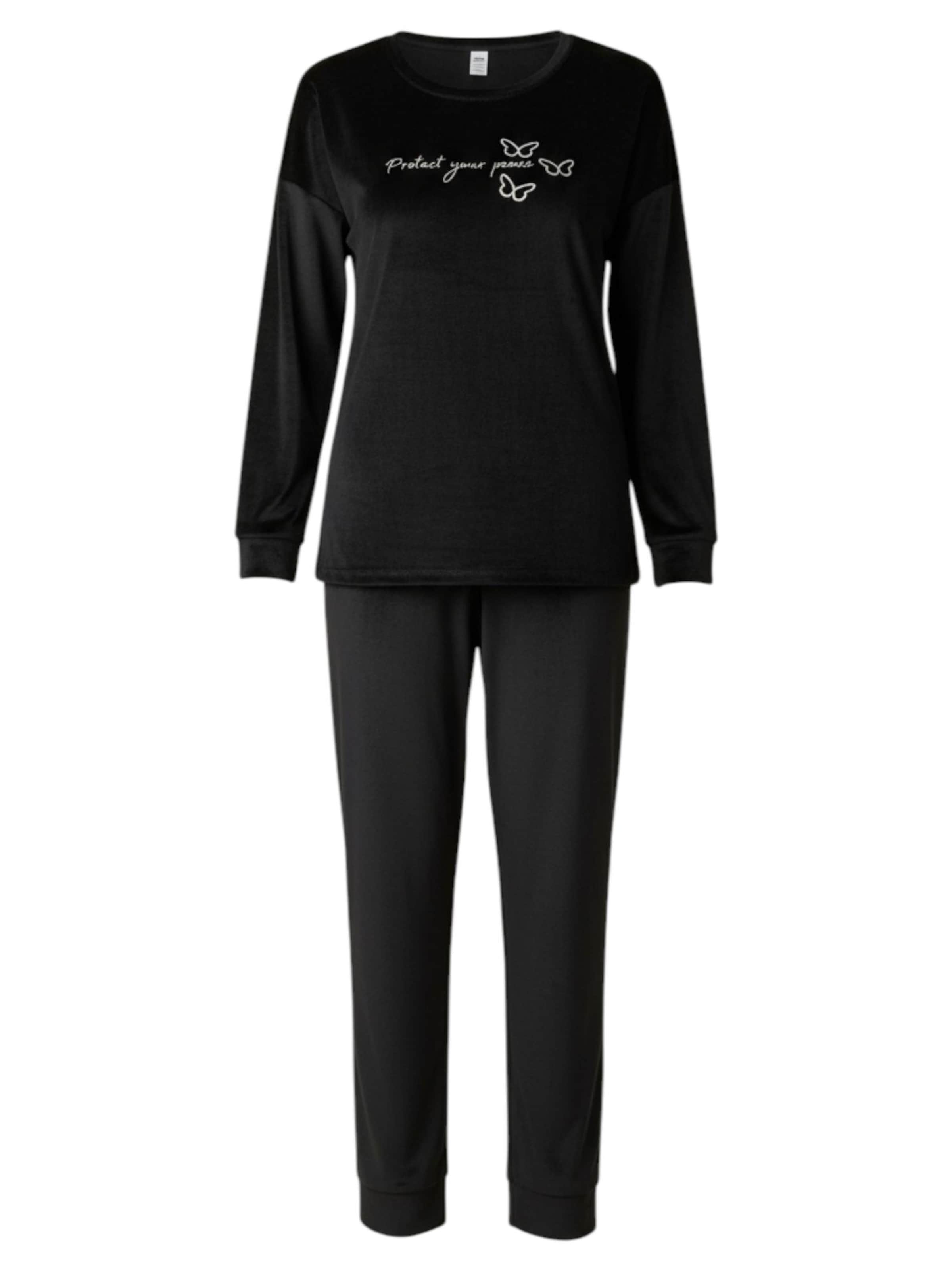 Pyjama 'VelvetDream' fashionshowcase en noir : devant