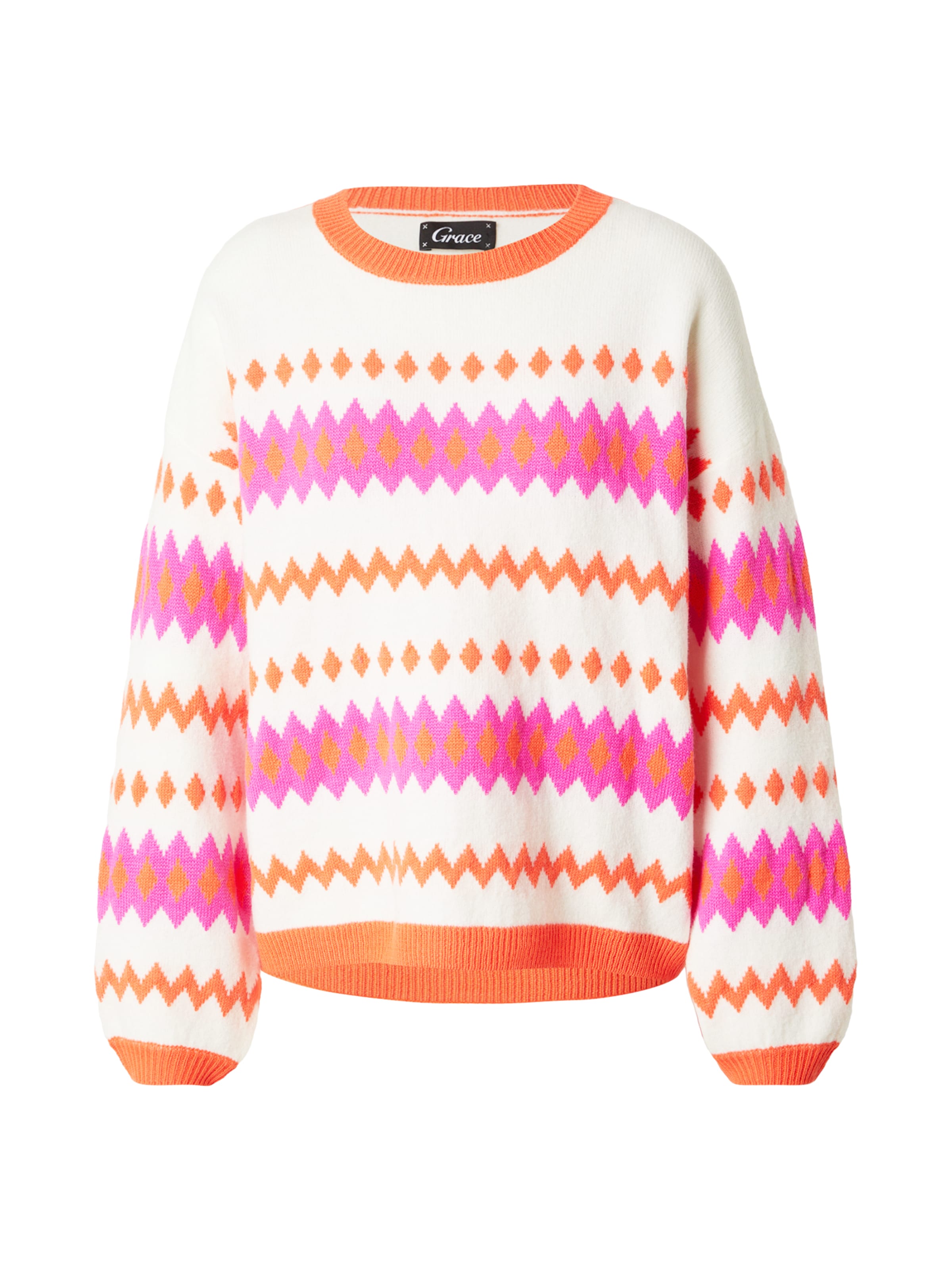 Pulover de la Grace pe alb: față