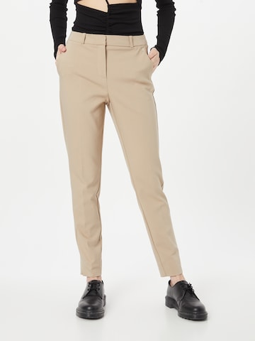 COMMA Regular Pleated Pants in Beige: front