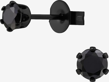 Boucles d'oreilles 'Runde 4 mm Ohrstecker aus Edelstahl mit Zirkonia' Maxte en noir : devant