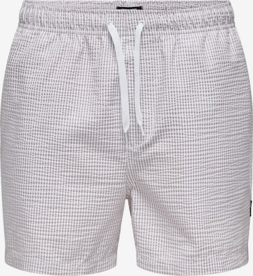 Shorts de bain 'Ted' Only & Sons en violet : devant