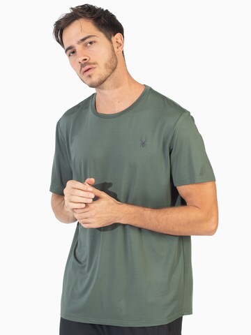 T-Shirt fonctionnel Spyder en vert : devant