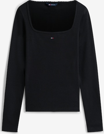 Tommy Jeans Langarmshirt in Schwarz: Vorderseite