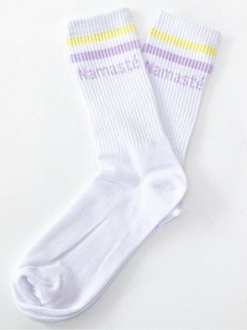 Divasya Socken 'Namasté'‌ in Weiß: Vorderseite