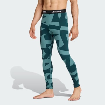 Skinny Pantalon de sport ADIDAS TERREX en vert : devant