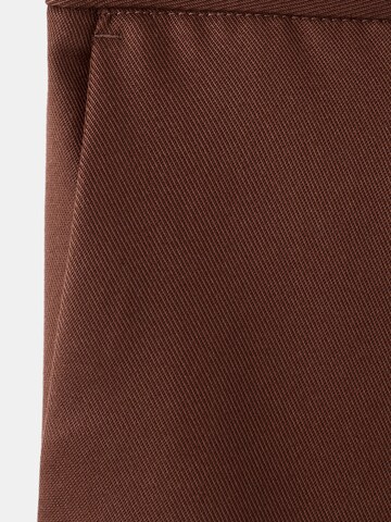 MANGO Wide Leg Suorat housut 'FLUID' värissä ruskea