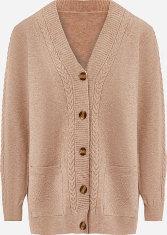 ALARY Knit Cardigan in Beige: front