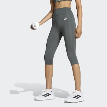 ADIDAS PERFORMANCE Skinny Workout Pants in Grey