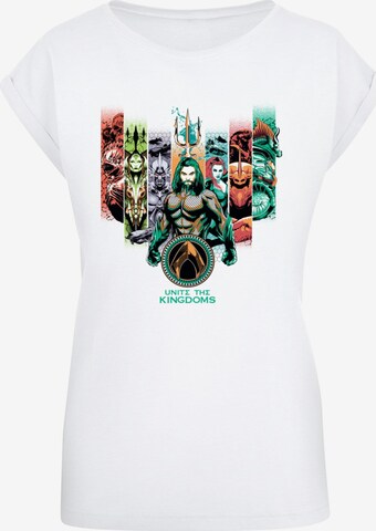 ABSOLUTE CULT Shirt 'Aquaman - Unite The Kingdoms' in Wit: voorkant