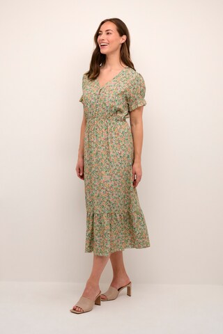 Cream Summer Dress 'Lina' in Green