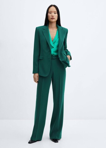 MANGO Flared Pleated Pants 'Iguana' in Green