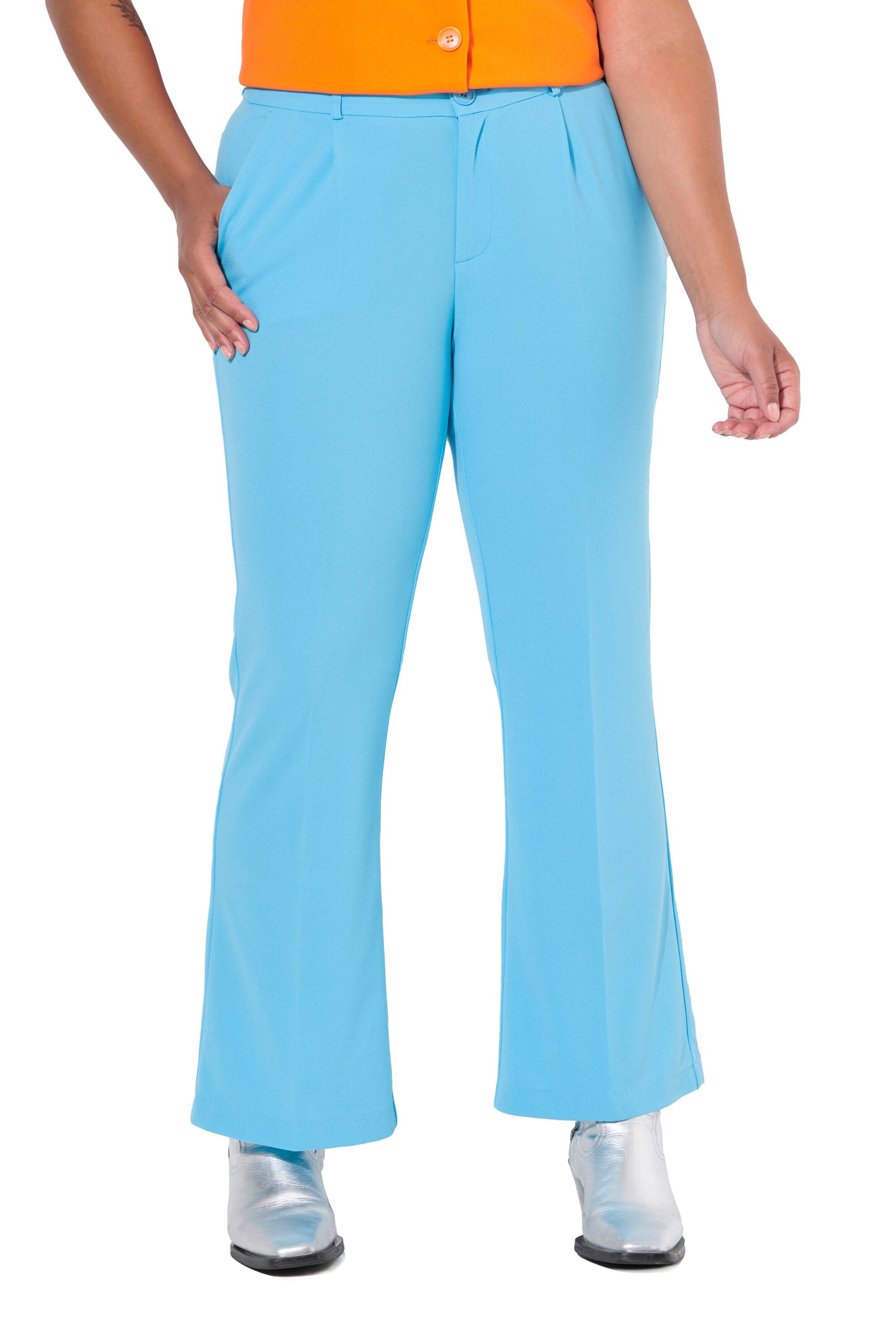 Angel of Style Bootcut Bundfaltenhose in Blau: Vorderseite