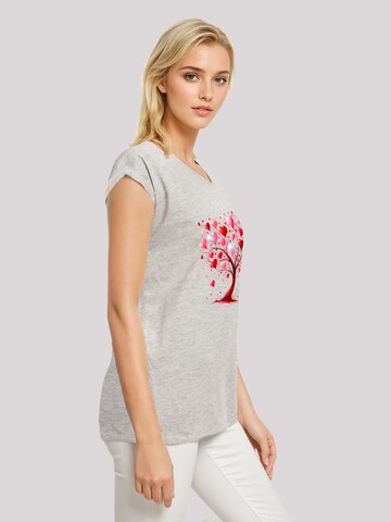 T-shirt 'Herz Baum Aquarell Druck' F4NT4STIC en gris