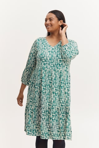 Fransa Curve Dress 'Dina' in Green: front