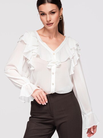 Ombre - Blusa en beige: frente