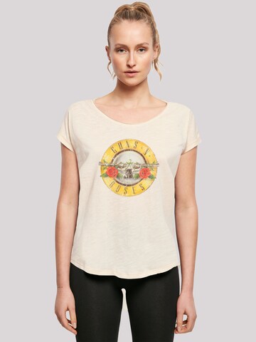 T-shirt 'Guns 'n' Roses Vintage Bullet Logo' F4NT4STIC en beige : devant