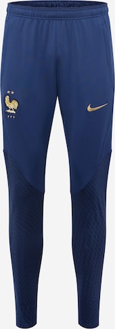 NIKE Skinny Workout Pants in Blue: front