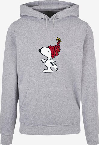 Merchcode Sweatshirt 'Peanuts Snoopy With Knitted Hat' in Grijs: voorkant