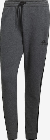 ADIDAS PERFORMANCE Workout Pants 'Essentials Fleece Tapered Cuff' in Grey: front