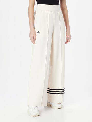 ADIDAS ORIGINALS Wide leg Byxa 'Adicolor Neuclassics' i beige: framsida