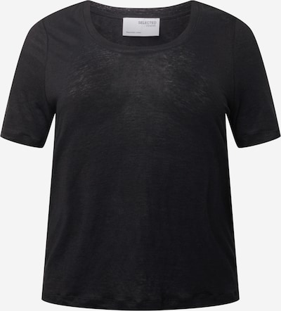 Selected Femme Curve T-shirt 'Line' en noir, Vue avec produit