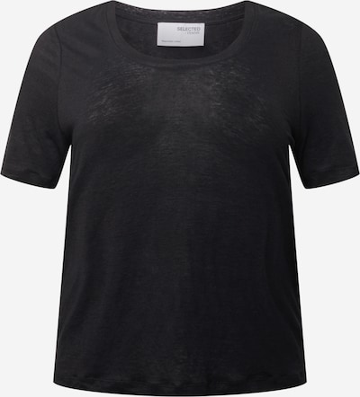 Selected Femme Curve T-shirt 'LINE' en noir, Vue avec produit