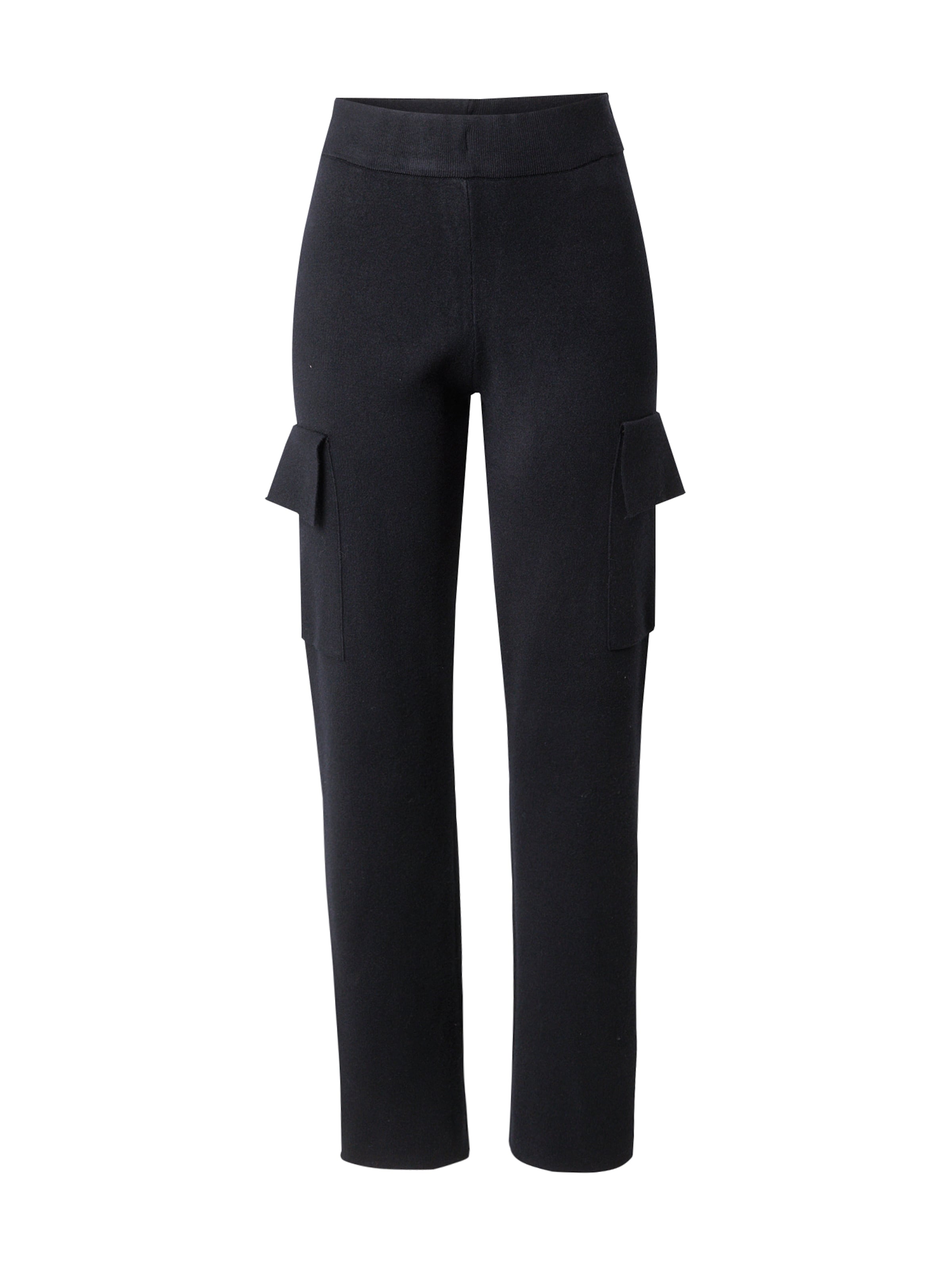 VILA Regular Cargo Pants 'VICASSIE' in Black: front