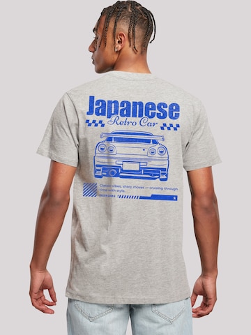 F4NT4STIC Shirt 'Retro Car Japanese Streetstyle' in Grijs: voorkant