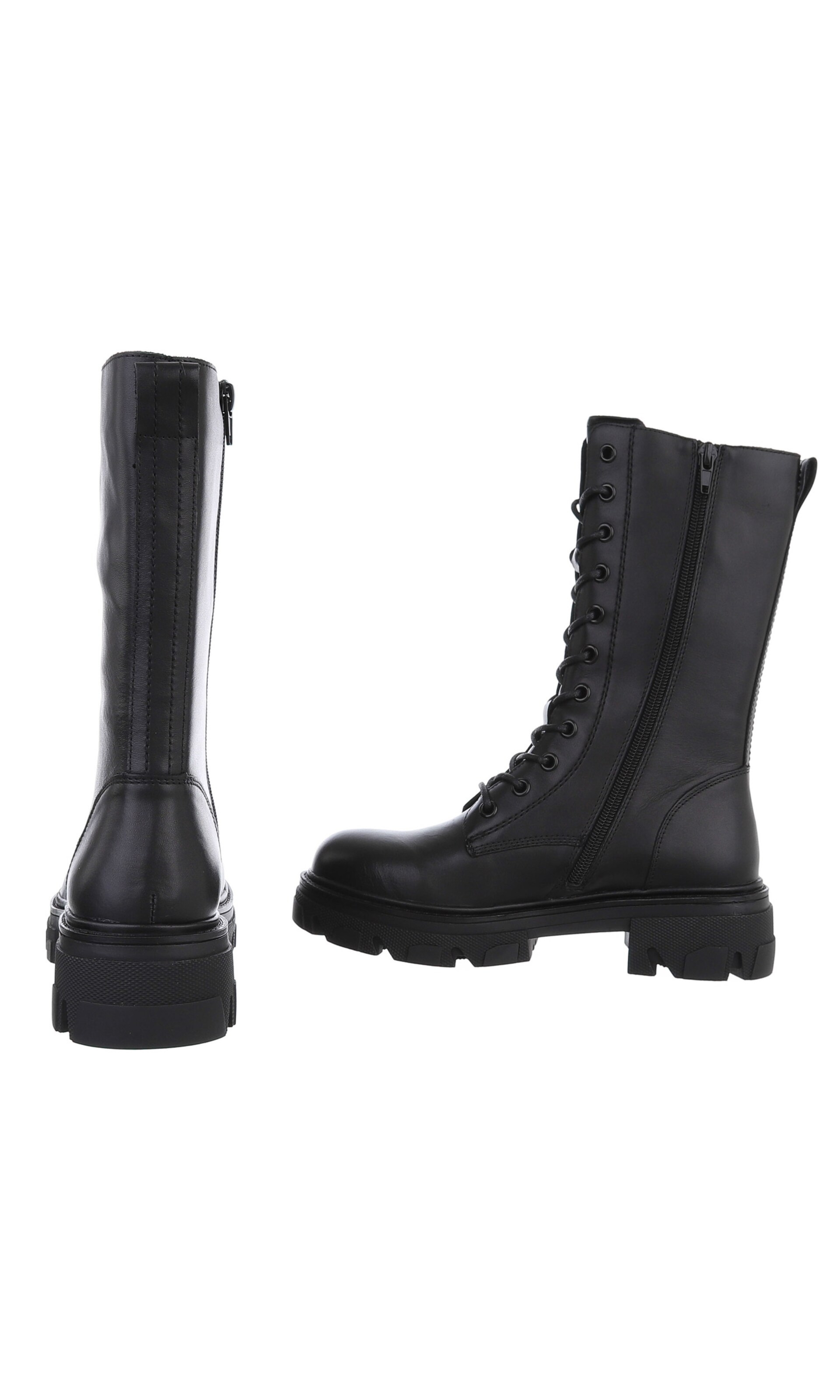 Ital-Design Schnürstiefelette in Schwarz