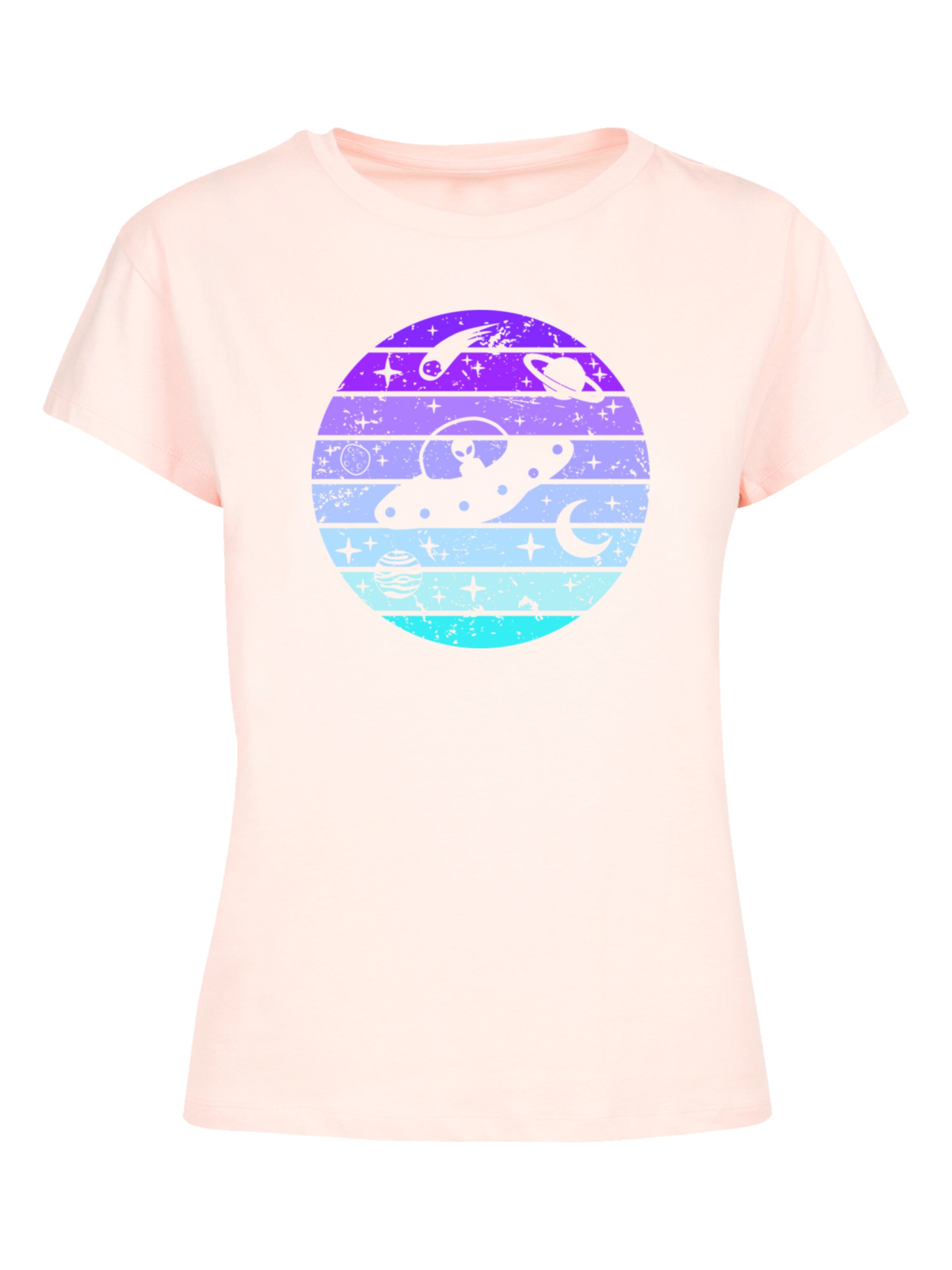 T-shirt 'Retro Alien Space Sunset' F4NT4STIC en rose : devant