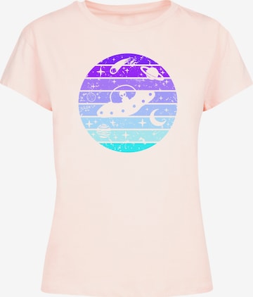 T-shirt 'Retro Alien Space Sunset' F4NT4STIC en rose : devant