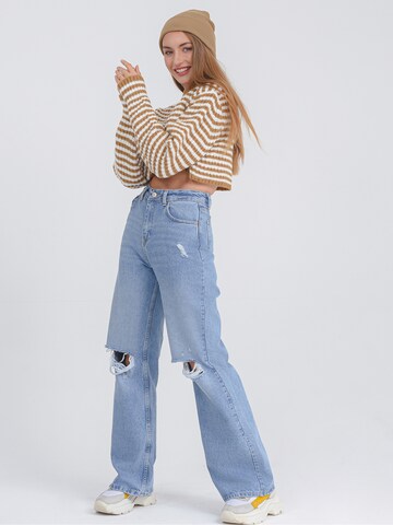 FRESHLIONS Wide leg Jeans ' Cecile ' in Blue