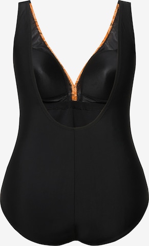Ulla Popken Triangle Swimsuit in Black