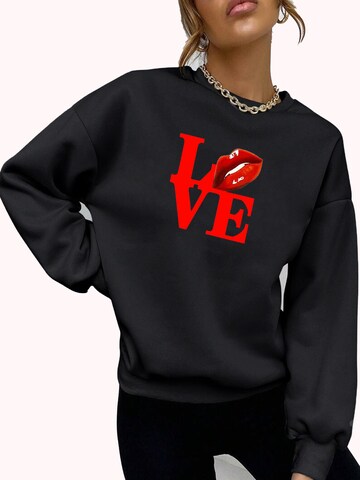 RMK Sweatshirt 'Love'‌‌‌‌‌ in Schwarz