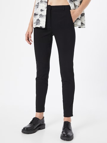 Coupe slim Pantalon 'EYA' Y.A.S en noir : devant