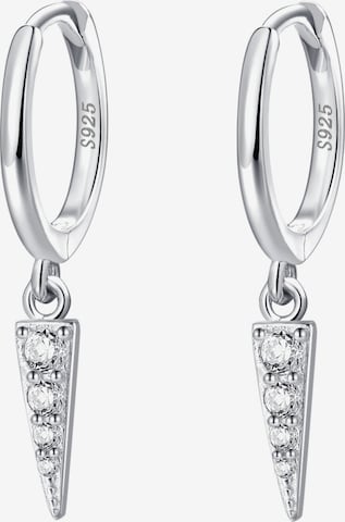 Hey Happiness Oorbellen 'Spike Huggie' in Zilver: voorkant