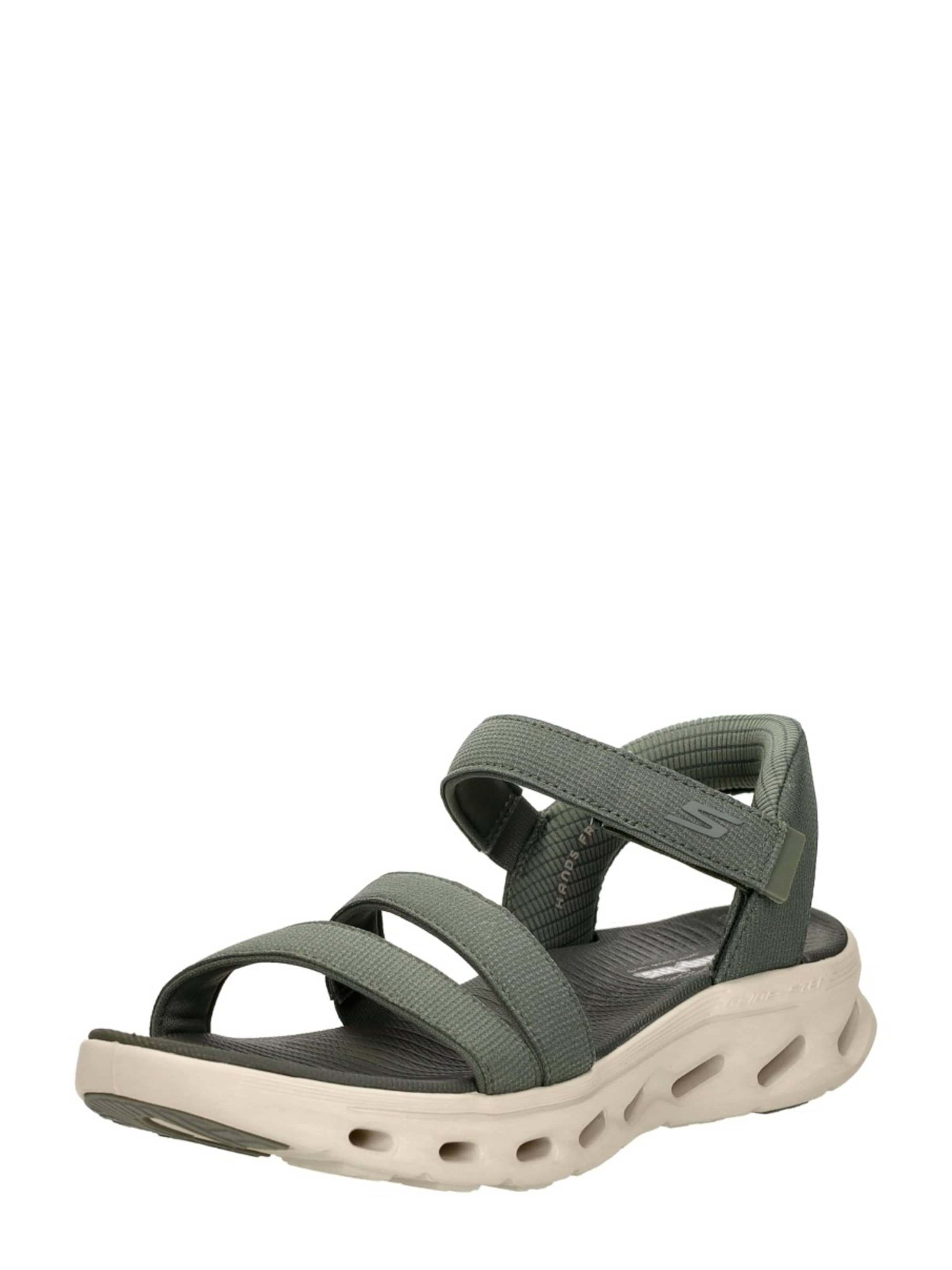 SKECHERS Sandaal 'Slip-Ins: Go Walk Glide-Step' in Groen: voorkant