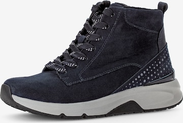 Gabor Rollingsoft Lace-Up Ankle Boots in Blue: front