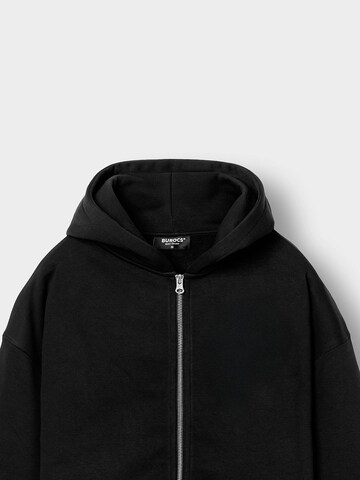 Burocs Zip-Up Hoodie 'Oversized' in Black