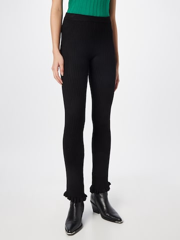 évasé Pantalon 'LAISA' PIECES en noir : devant