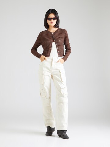 Monki Knit cardigan in Brown