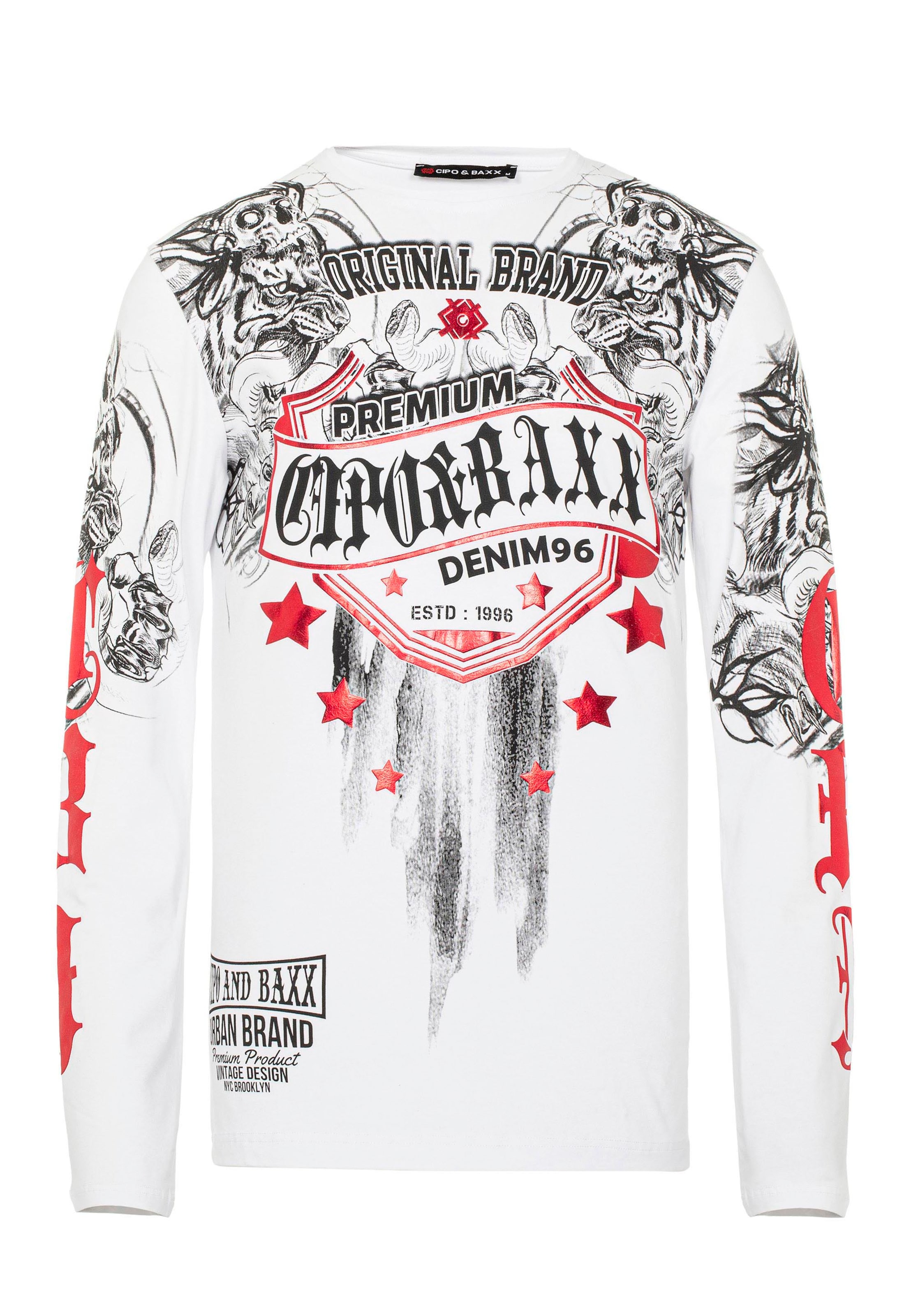 T-Shirt CIPO & BAXX en blanc : devant