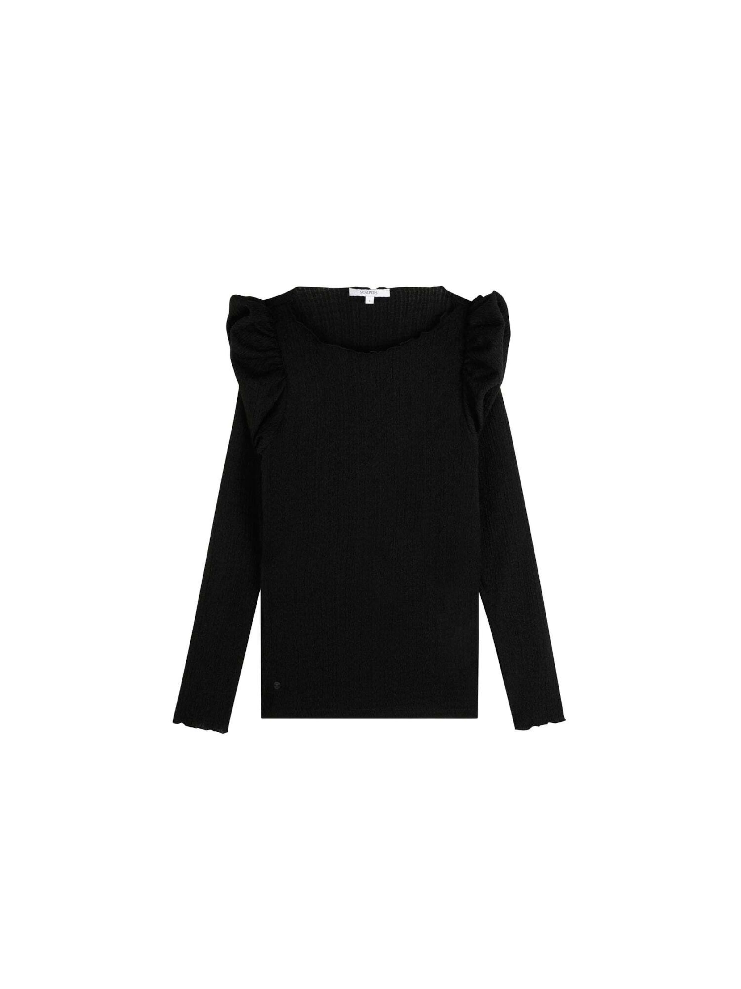 Scalpers Wrinkle Puff Ls Tee ' ' in schwarz, Produktansicht