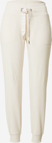 DKNY Performance Tapered Workout Pants in Beige: front