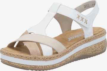 Sandales Rieker en blanc : devant