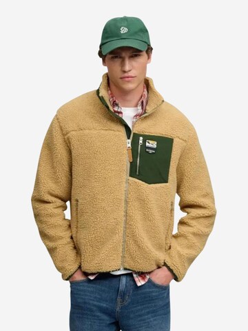 Superdry Fleece jas 'Mountain Full Zip Fleece SDM2014575A' in Beige: voorkant