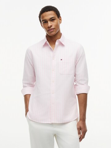TOMMY HILFIGER Regular fit Button Up Shirt 'HERITAGE' in Pink: front