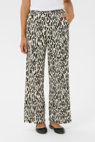 Kaffe Wide leg Pants 'Anika' in White: front